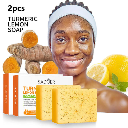 The Golden Duo – Turmeric, Lemon & Kojic Acid Scrub Soap (2-Pack)