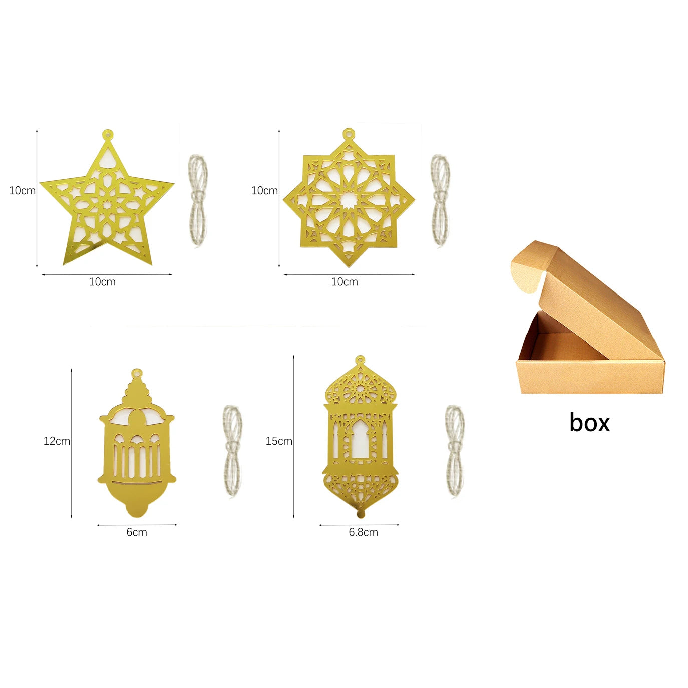Eid Mubarak Hanging Decoration Acrylic Ramadan Moon Star Lantern Pendant Eid Mubarak Decoration 2026 Eid Party Ornament for Home