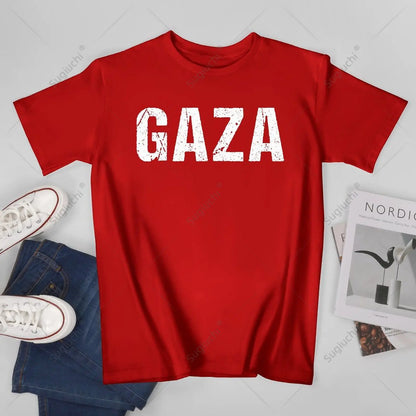 Unisex Men Vintage Gaza Palestine City Tshirt Tees T Shirts Women Boys 100% Cotton T-Shirt