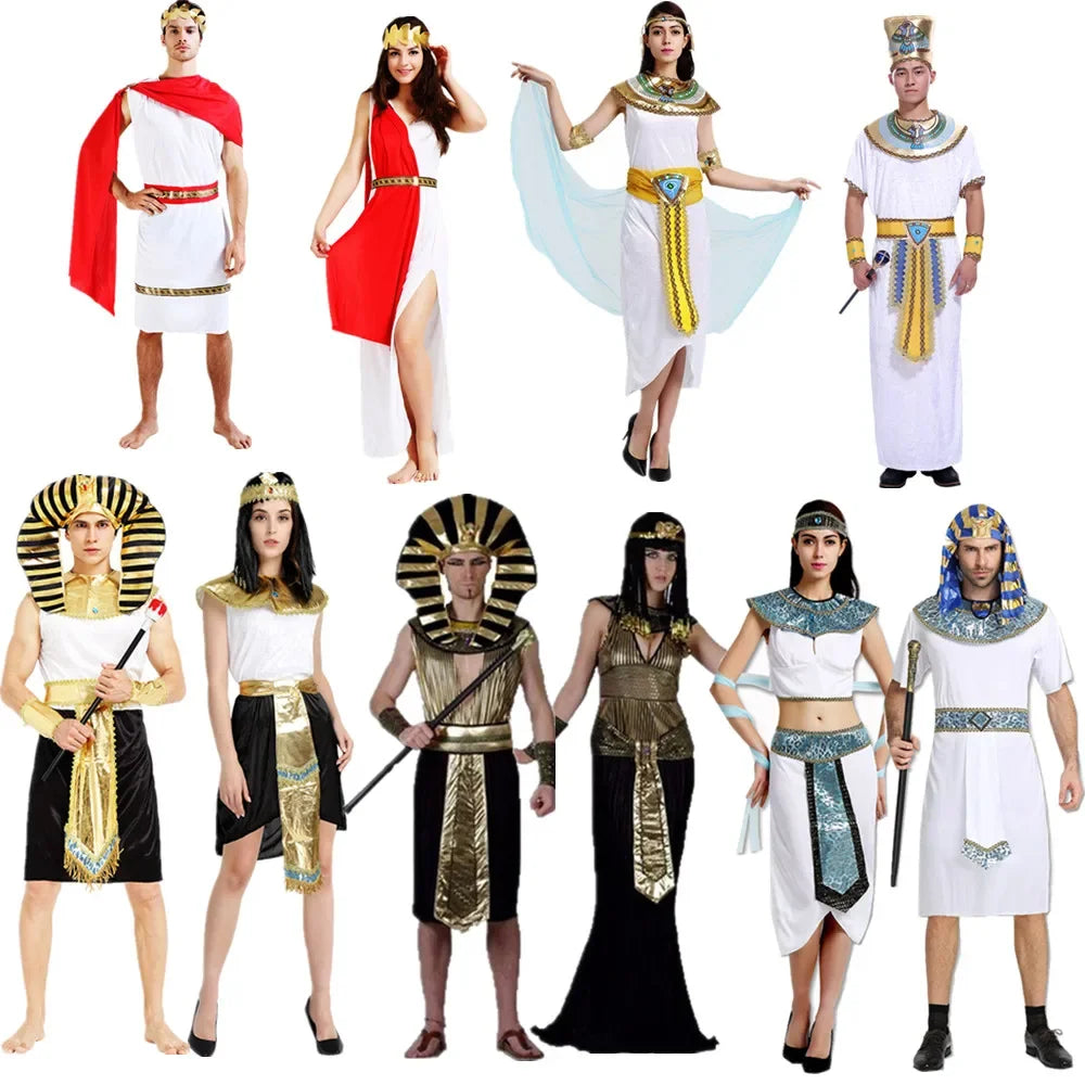 Pharaoh & Queen of the Nile Costume Set – Egyptian Cosplay for Carnival & Parties