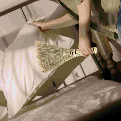 Handmade Straw Bed Sweep Small Cleaning Broom Woven Corn Household Mini Broom Desktop Dustpan Tool Supplies