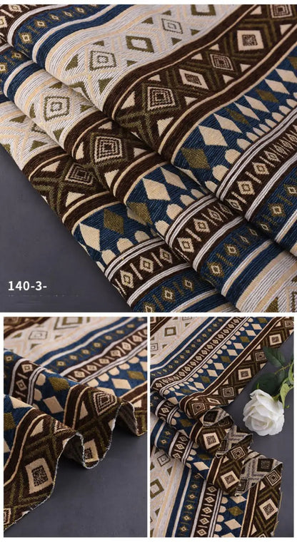 148x100cm Thickener Chenille Jacquard Sofa Fabric Cloth Stripe Luxury Anti-Slip Sofa Cover Boho Fabric Set Luggage DIY Clothing