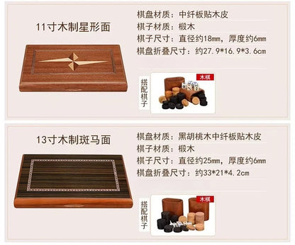 11/13/15/17/19 Inch Wooden Backgammon Set - Classic Board Game for Home & Party Entertainment