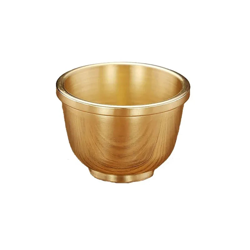 The Brass Vessel – Handcrafted Golden Offering Bowl