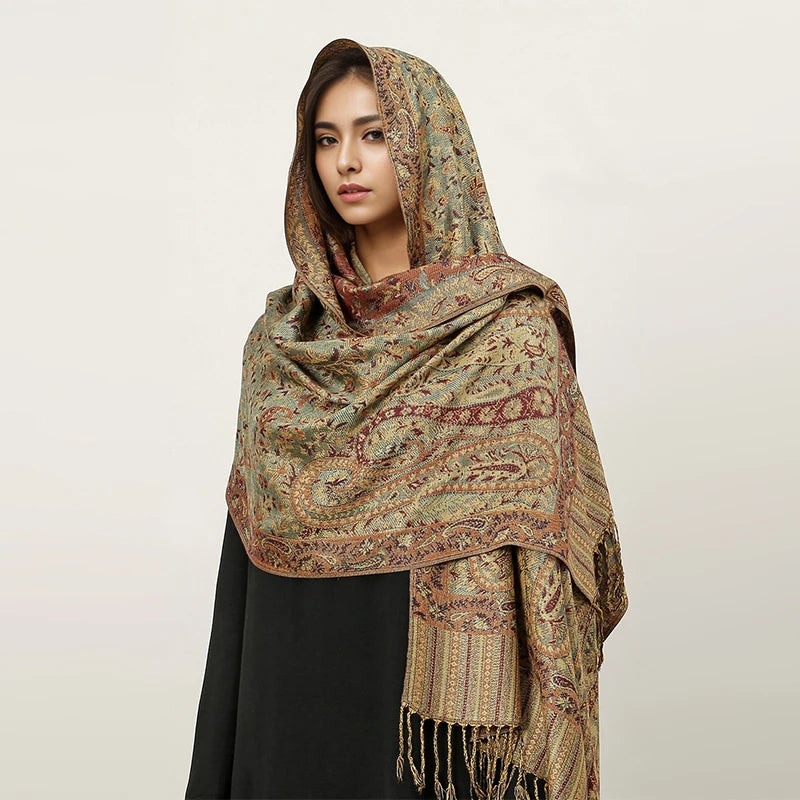 The Pashmina Veil – Long Cashmere Hijab Shawl for the Muslim Woman