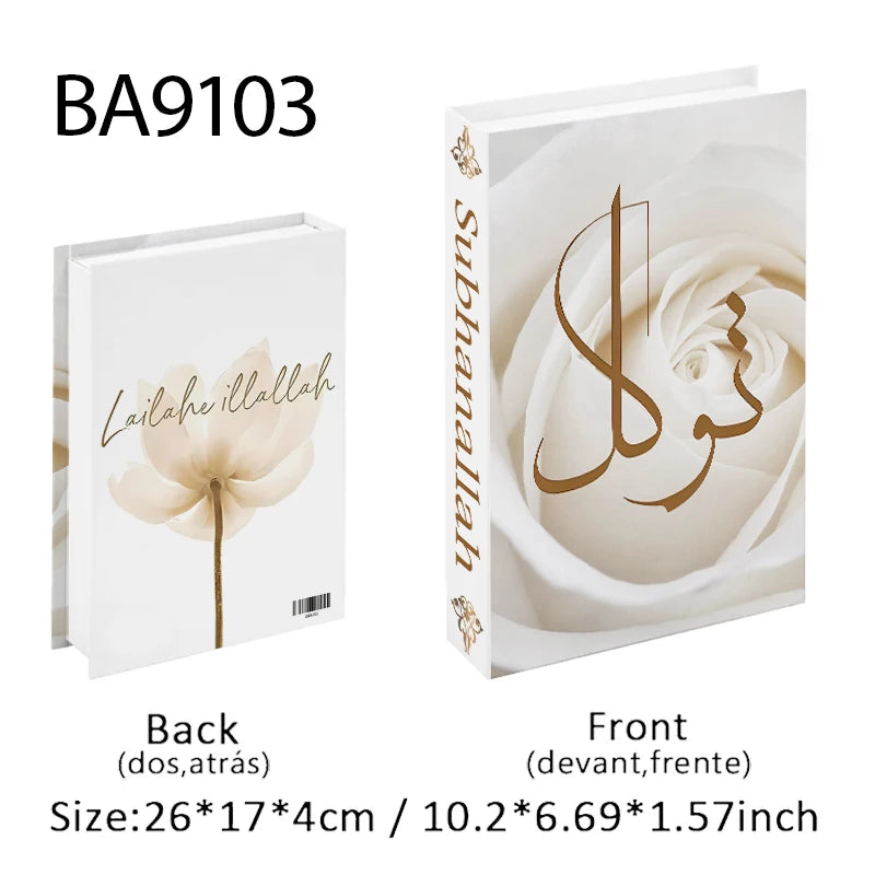 Islamic Kaaba Eid Mosque Luxury Decorative Books Storage Box Fake Book Interior Decoration Coffee Table Ornament Bedroom Decor