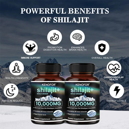 Himalayan Original and Pure Shilajit Capsules, Rich in Natural Fulvic Acid and 85+ Trace Minerals, Gluten Free Supplement