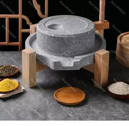 20 30cm Thickened Household Stone Mill with Wooden Frame Traditional Rice Noodle Soy Milk Tofu Maker