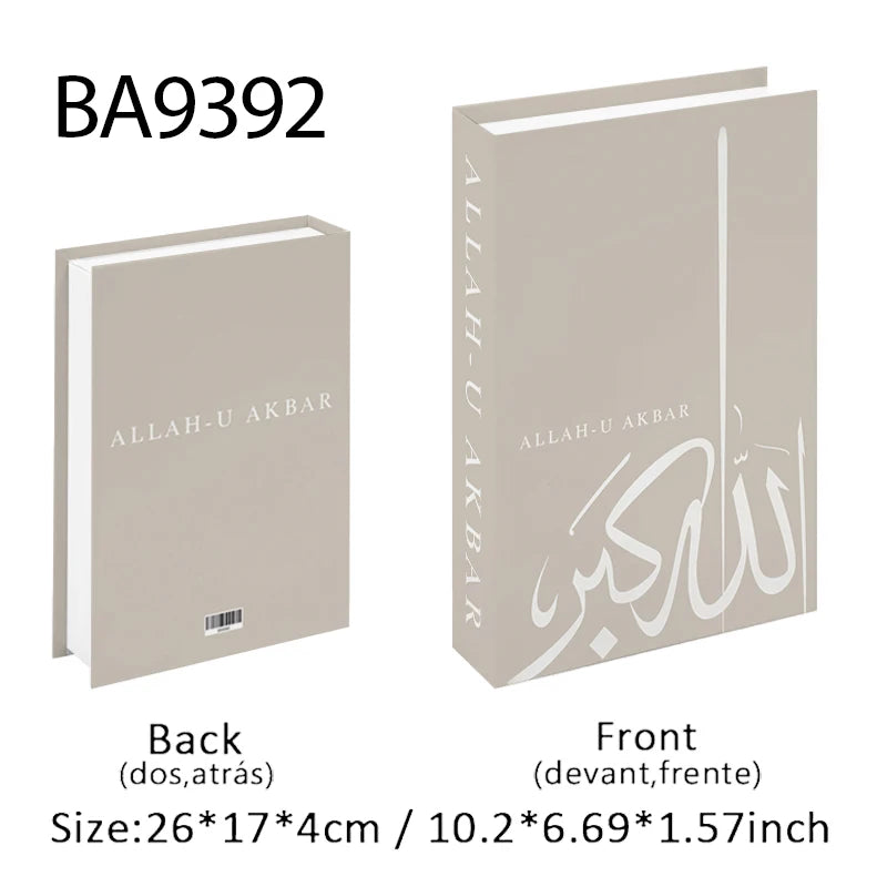 Islamic Ramadan Luxury Fake Book Storage Box Decorative Books Kaaba Mosque Muslims Arch Moroccan Coffee Table Shelf Home Decor