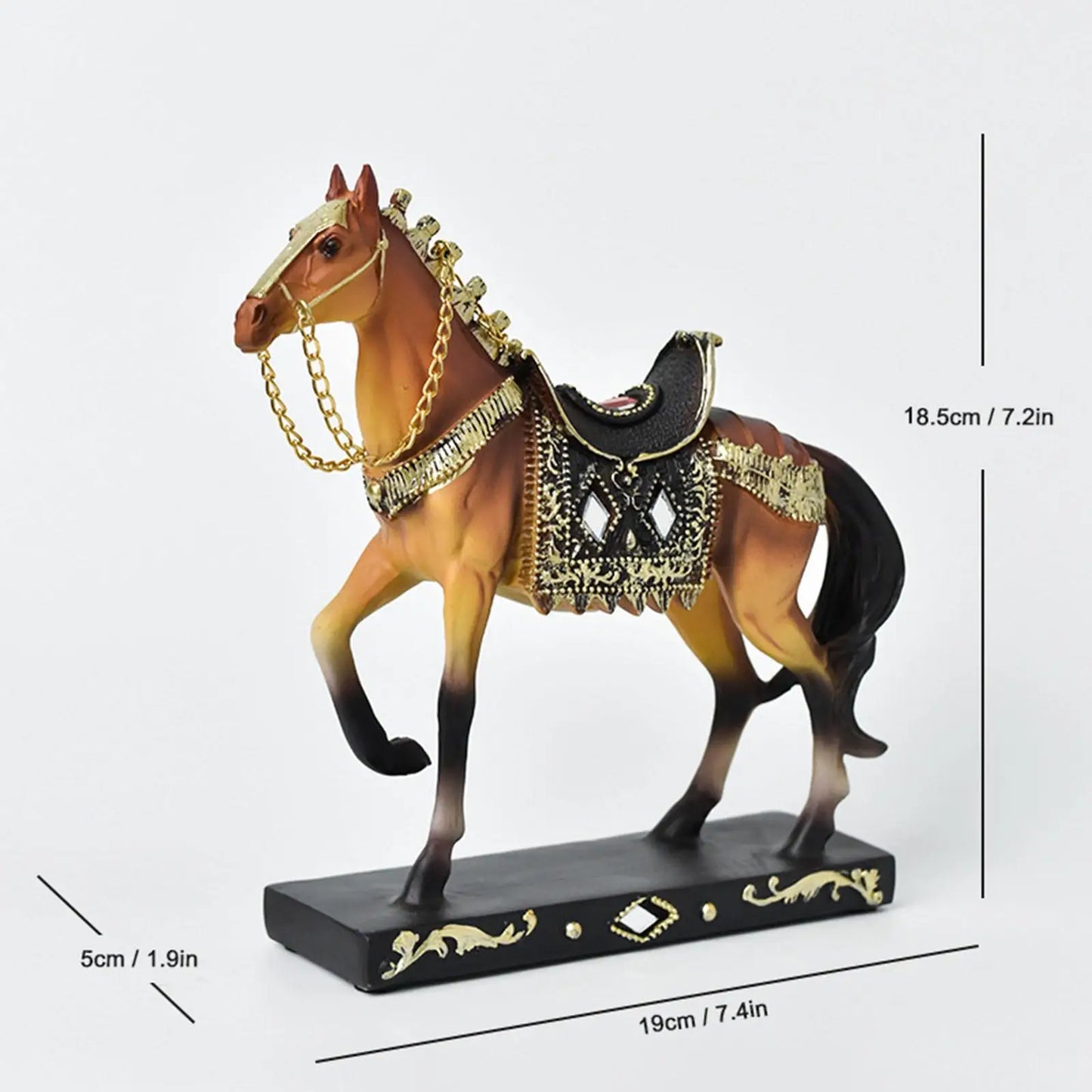 Horse Statue Decorative Resin Horse Sculpture for Bookcase Furniture Bedroom