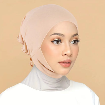 Inner Cap Hijab For Women Solid Underscarf Hijab Undercap Scarf Turban Hat Islamic Muslim Hijabs Ready To Wear Headcover
