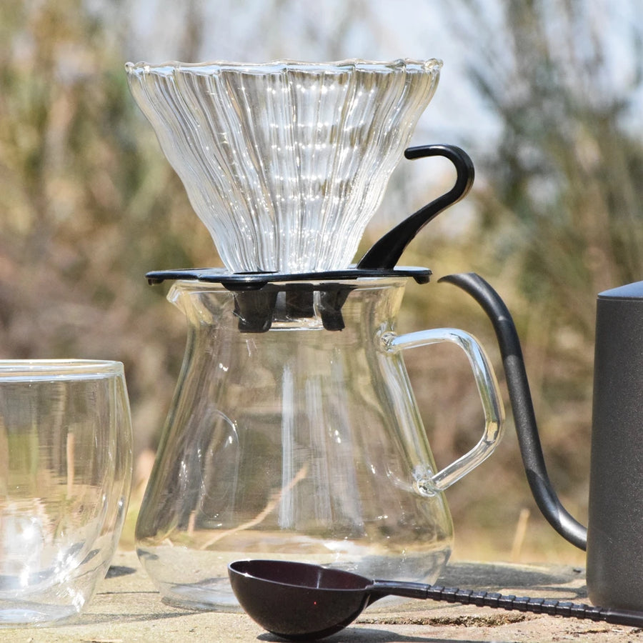 The Luxe Brew – Coffee Gift Box Set with Grinder & Glass Drip Filter