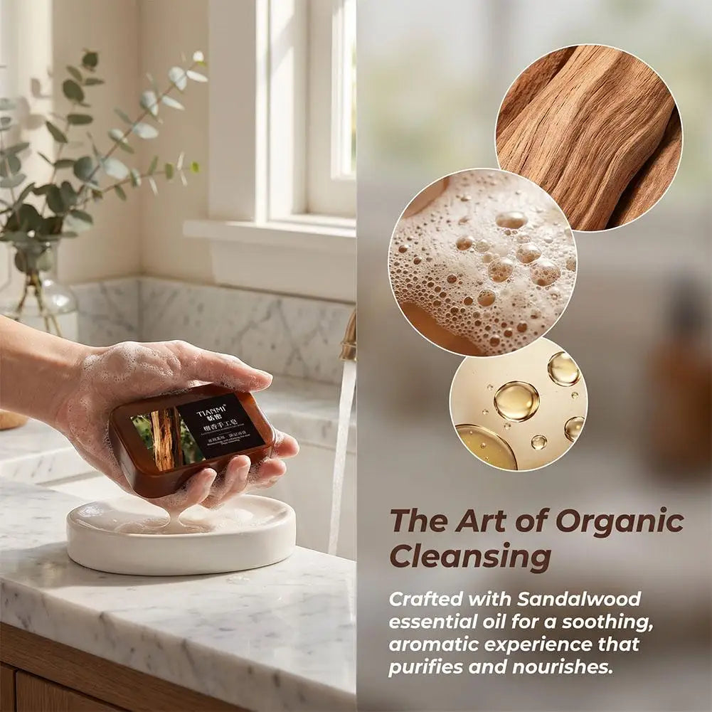 Men's Sandalwood Handmade Soap, three-in-one, Cleansing Soap cleanses face, hair, bathes the whole body, moisturizes1/3/6PCS