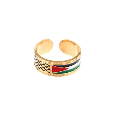 Luxurious and Exclusive Arab National Style Palestinian Scarf Kufiya Ring; Ideal Jewelry Gift for Modern Men and Women