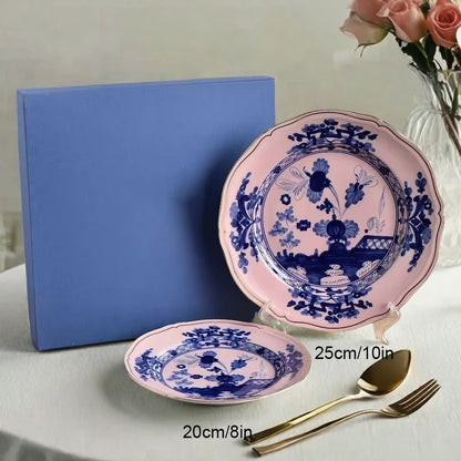 Oriental Bloom – High-End Ceramic Coffee Cup Set with Gift Box
