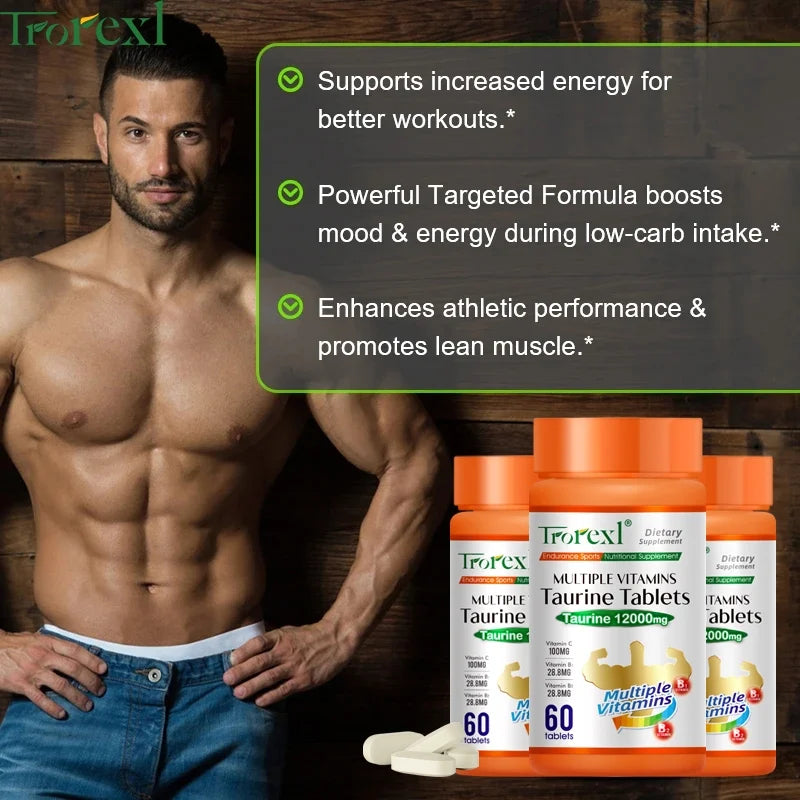 Multiple Vitamins Taurine Tablets for Energy boost, fatigue relief, and enhance physical strength