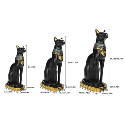 Egyptian Cat Resin Figurine – Handcrafted Bastet Ornament for Home & Gift