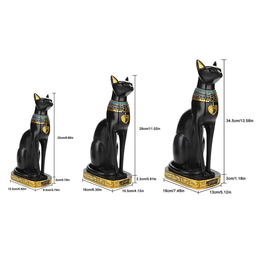 Egyptian Cat Resin Figurine – Handcrafted Bastet Ornament for Home & Gift