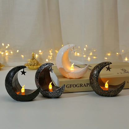 Ramadan Led Candlestick Star Moon Light Ornaments Eid Mubarak Home Decoration Islamic Muslim Party Gift Ramadan  2025