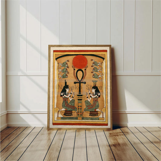 Ancient Egyptian Gods Canvas Print – Vintage Mythology Wall Art for Home Decor