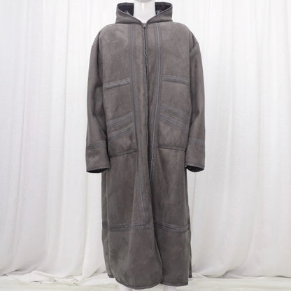 Wholesale Men's Scalp Abaya Men Winter Fur Thicken Suede Men's Robe Cardigan Bisht Muslim Coat Fleece Warm Islam Clothing
