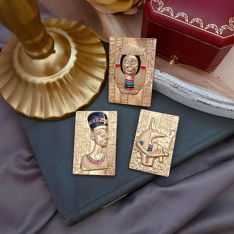 Baroque Egyptian Pharaoh Brooch – Luxury Gold Pin, Wedding & Party Accessory
