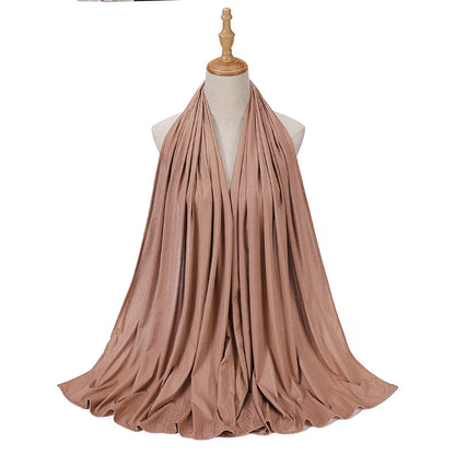The Knitted Jersey Pleated Hijab – Soft Drapes, Effortless Style