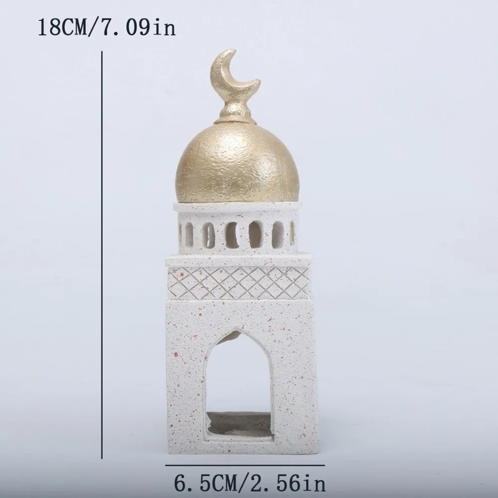 Middle Eastern Style Resin Statue Decor Kaaba Dome Castle House Mosque Islamic Desktop Ornament Islamic Theme Ramadan Muslim