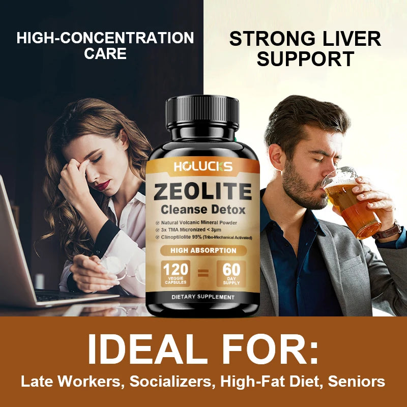 Zeolite Cleanse Detox Supplement, Supports Kidney Repair, Full Body, Liver & Colon Detox, for Mental Clarity & Focus