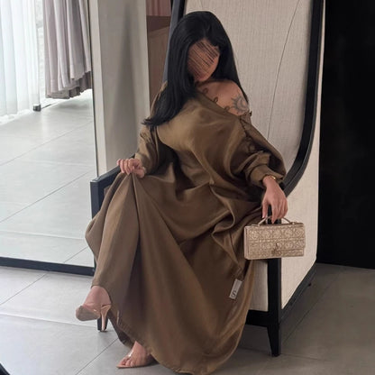 Dubai Whisper – A-Line Caftan Gown for the Arab Woman in America