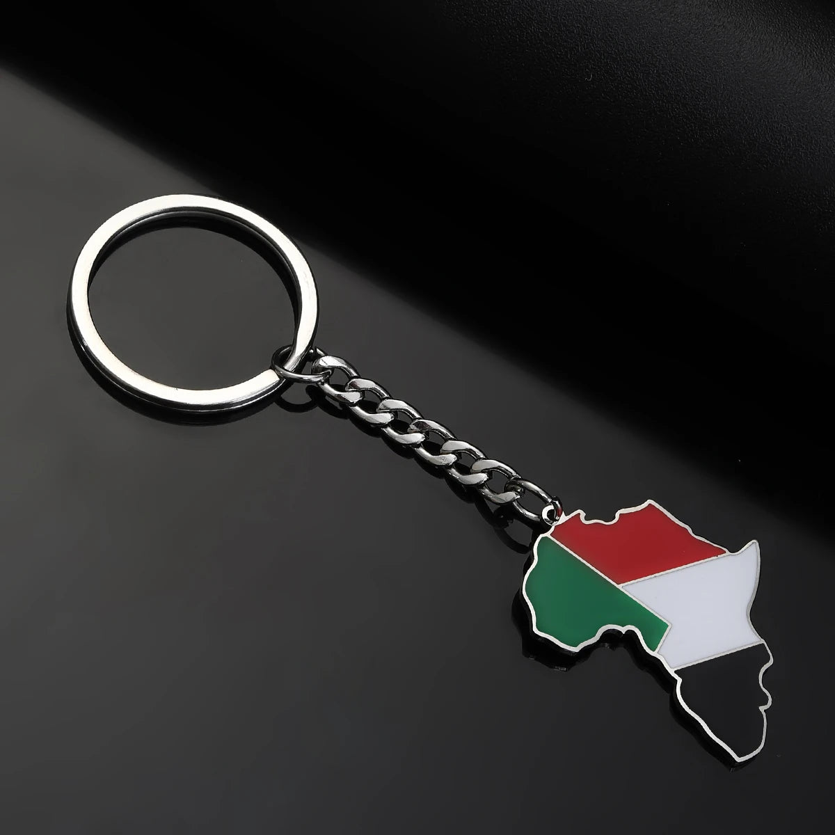 Africa Map Keychain – Stainless Steel Hip-Hop Jewelry, Morocco to South Africa