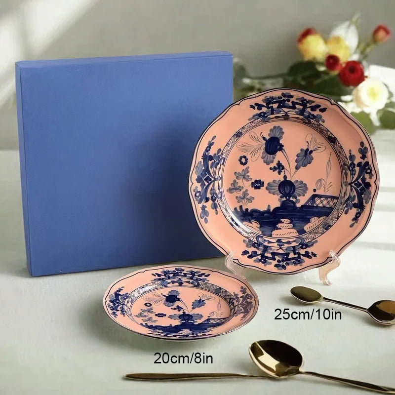 Oriental Bloom – High-End Ceramic Coffee Cup Set with Gift Box