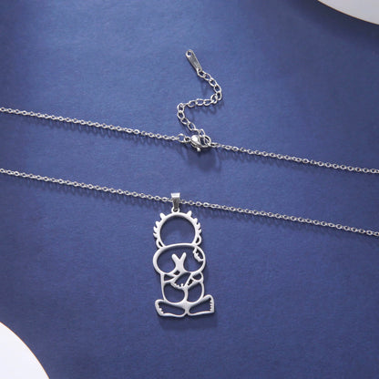 LIKGREAT Fashion Jewelry Handala Hanzala Palestine Stainless Steel Necklace Boy Pendant Chain Necklace Gift for Women Men New
