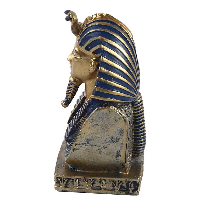 Pharaoh Head Resin Ornament – Egyptian Cleopatra & Pyramid Desktop Decor Gift