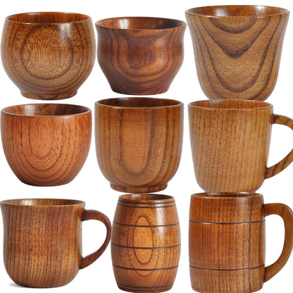 Handmade Spruce Wood Cups – Natural Big Belly Mug for Tea, Coffee & Milk
