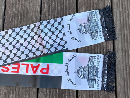 xvggdg   14*130cm   Palestine flag Custom Scarf palestine national day Scarf Printing Satin Palestinian Scarf
