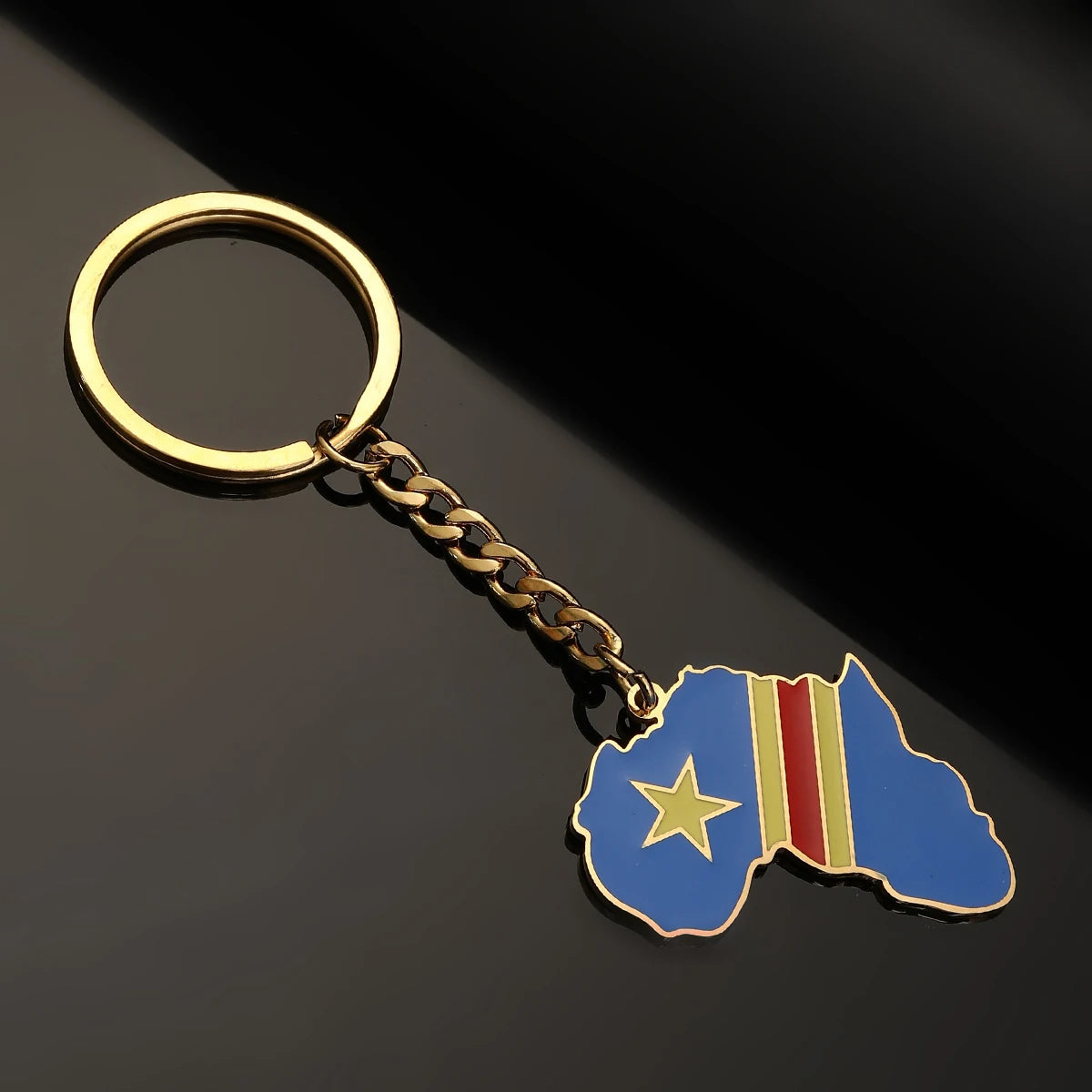 Africa Map Keychain – Stainless Steel Hip-Hop Jewelry, Morocco to South Africa