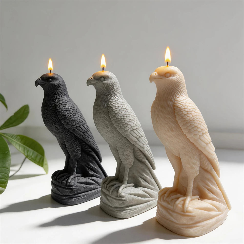 21CM Arabic Falcon Figurine Silicone Mold Home Decor Arabian Falcon Statue Soy Wax Candle Mold Animal Resin Plaster Mould