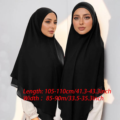 The Double-Layer Chiffon Instant Hijab – Effortless Elegance in Seconds