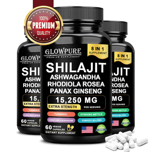 The 8-in-1 Shilajit Complex – with Ginseng & Ashwagandha, 30 or 60 Capsules