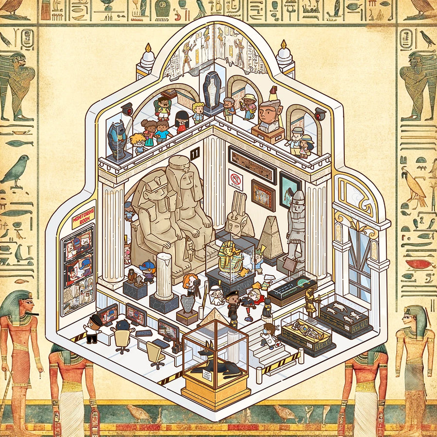 3D Pharaoh's Curse DIY Sticker Set – Egyptian Museum Miniature Scene