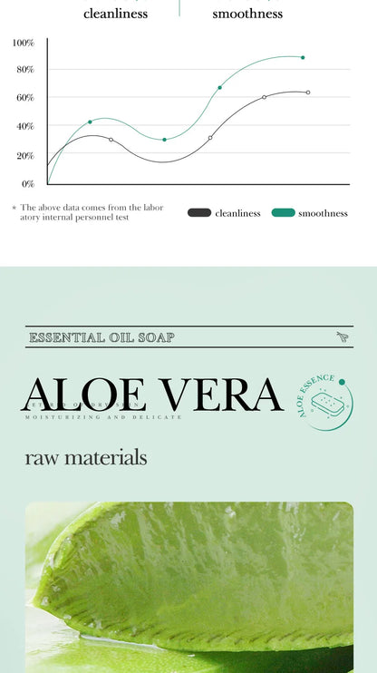 Aloe Vera Smooth Cleansing Natural Soap Cleansing Smooth Handmade Essential Oil Soap100g