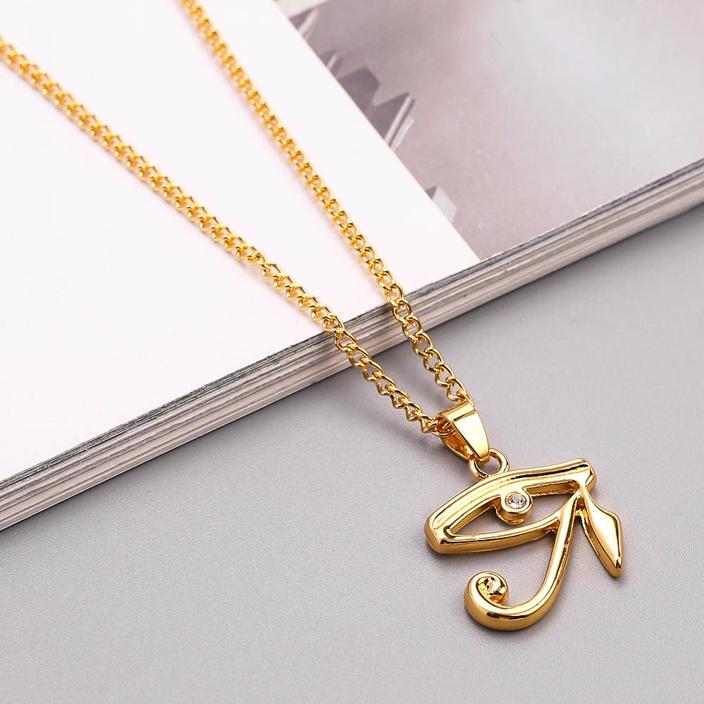 Horus Eye & Eagle Head Pendant – Egyptian Guardian Necklace for Men & Women