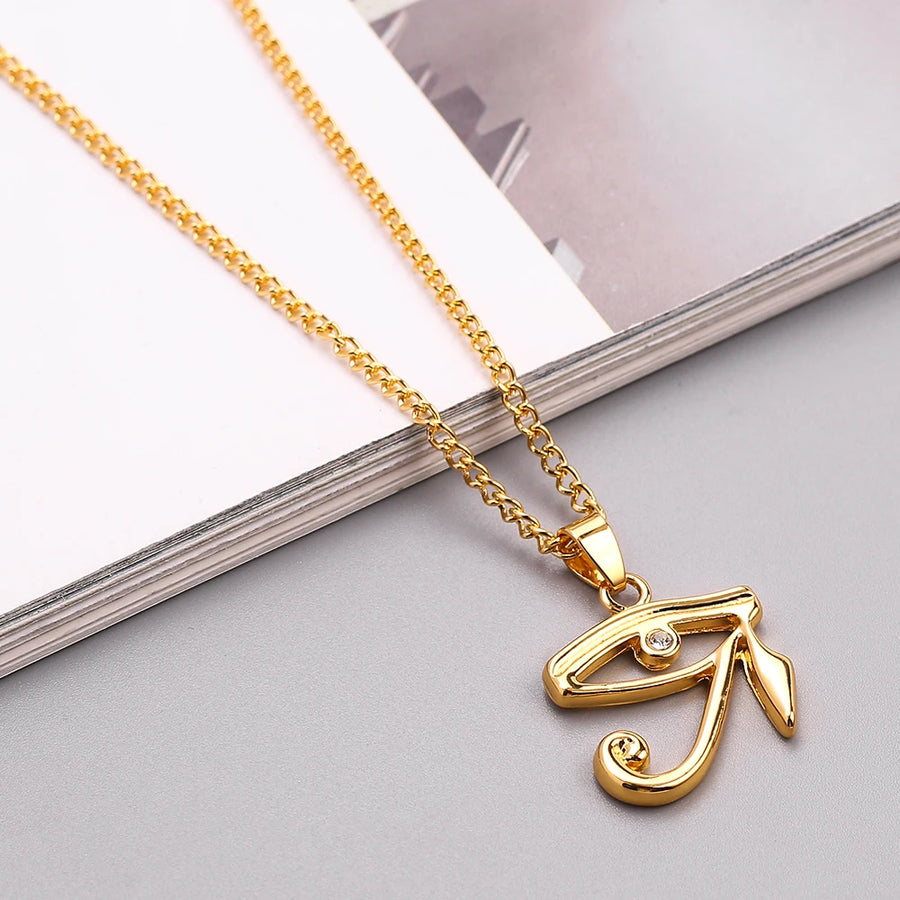 Horus Eye & Eagle Head Pendant – Egyptian Guardian Necklace for Men & Women