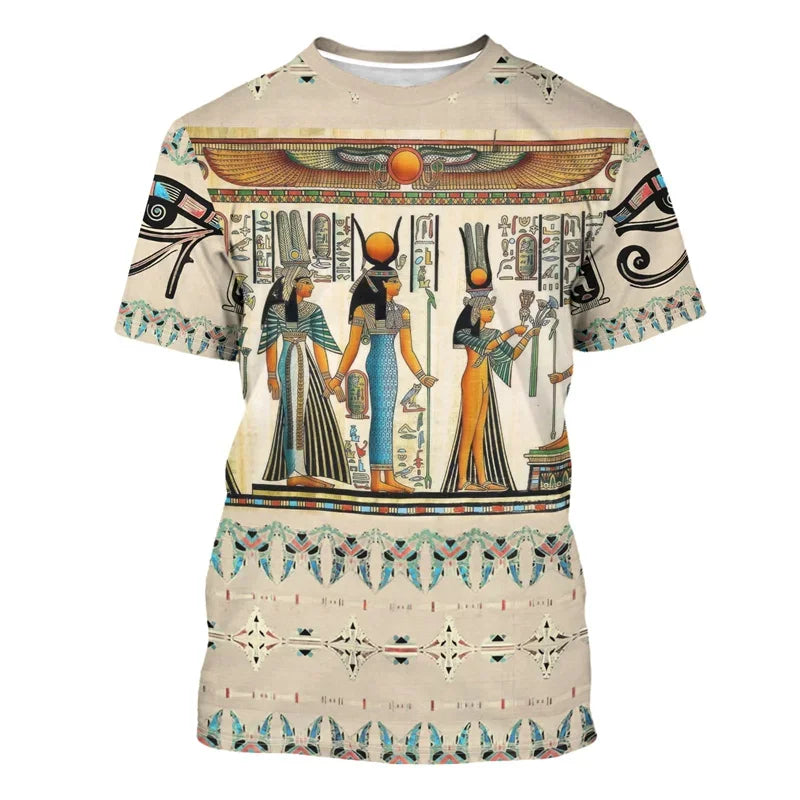 3D Pharaoh Graphic T-Shirt – Summer Egyptian Print, Unisex Casual Street Tee