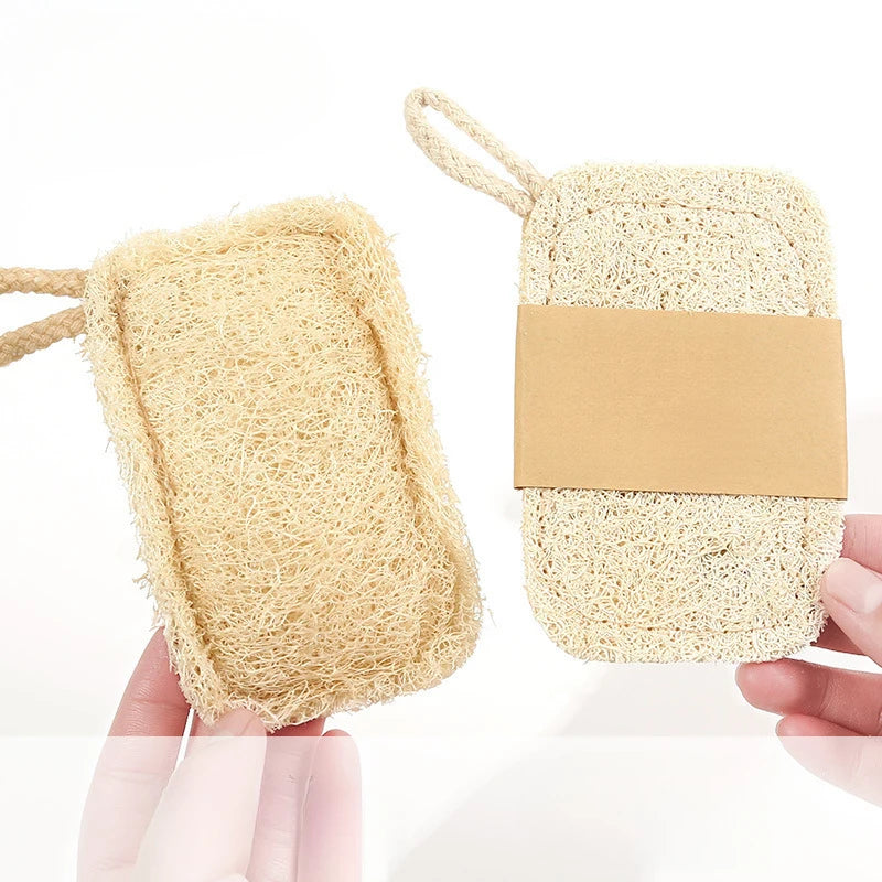 The Loofah Six – Natural Bamboo Fiber Exfoliating Sponges (6-Pack)
