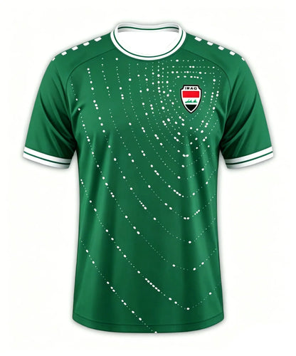 Iraq Inspired Football Jersey Men Quick Dry Breathable Short Sleeve Soccer Shirt Fans Outdoor Sports Casual Tee Green White