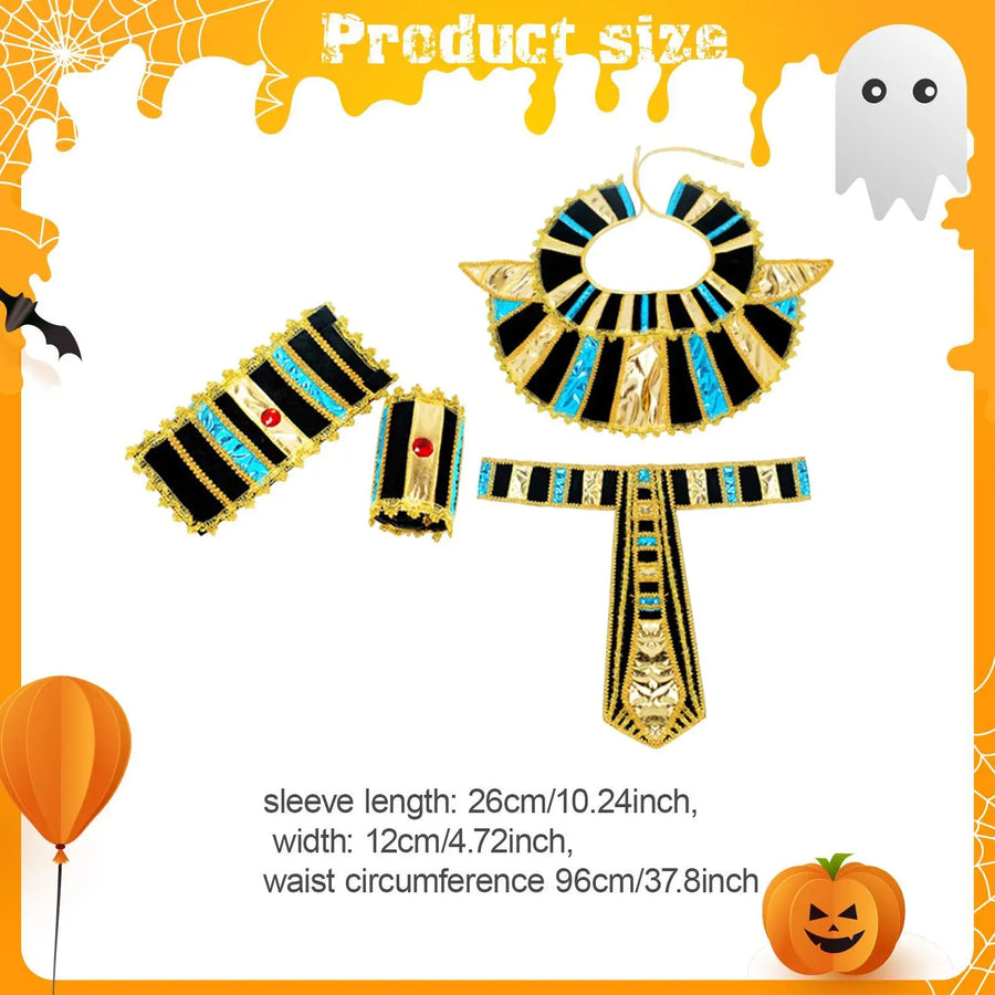 Pharaoh Costume Accessories – Egyptian Themed Event Set for Men's Birthday & Photoshoot