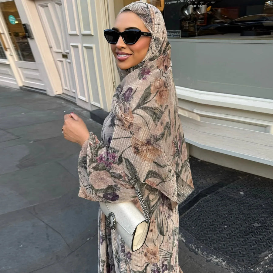 One Look. One Soul. – The Pleated Floral Cardigan with Hijab for the Muslim Woman in America