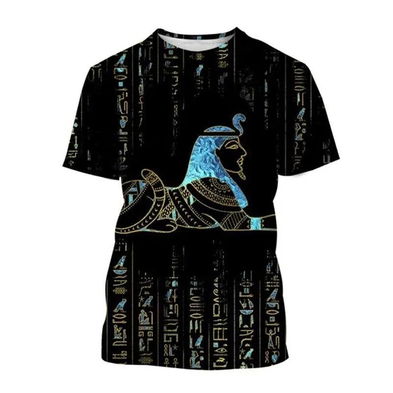 Pharaoh 3D Graphic T-Shirt – Unisex Egyptian Summer Tee, Oversized Casual Top